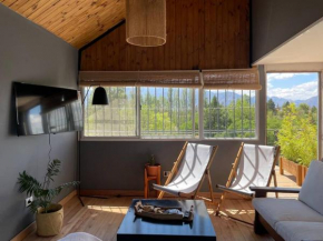 Cabaña 2 habitaciones vista al lago y montañas